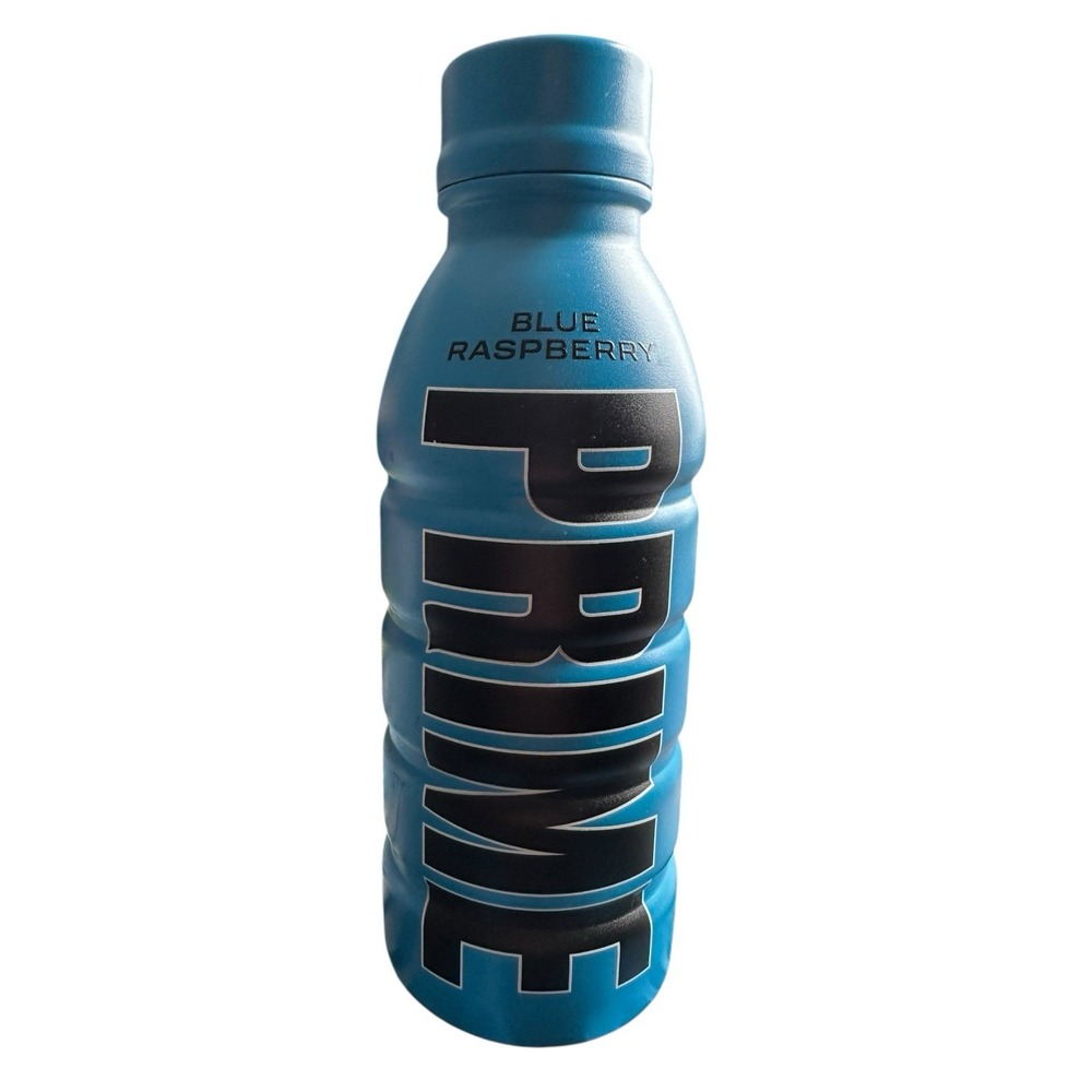 Prime Hydration Metal Water Bottle Blue Raspberry Aluminum Reusable Jake Paul